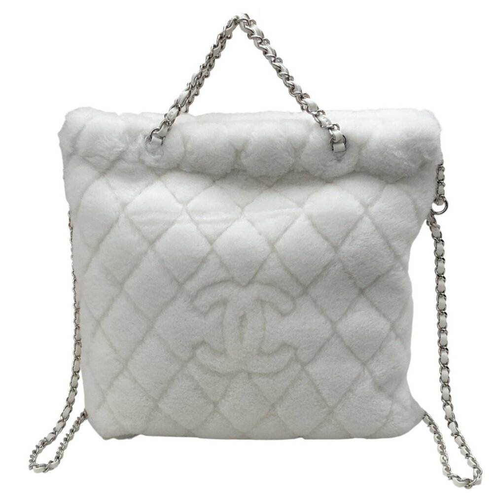 Chanel 2034 White Shearling Backpack - Picture 1 of 8